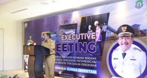 Sambutan Pj. Bupati Bombana Ir. H. Burhanuddin M.Si dalam pertemuan Executive Meeting di Hotel Borobudur Jakarta Pusat